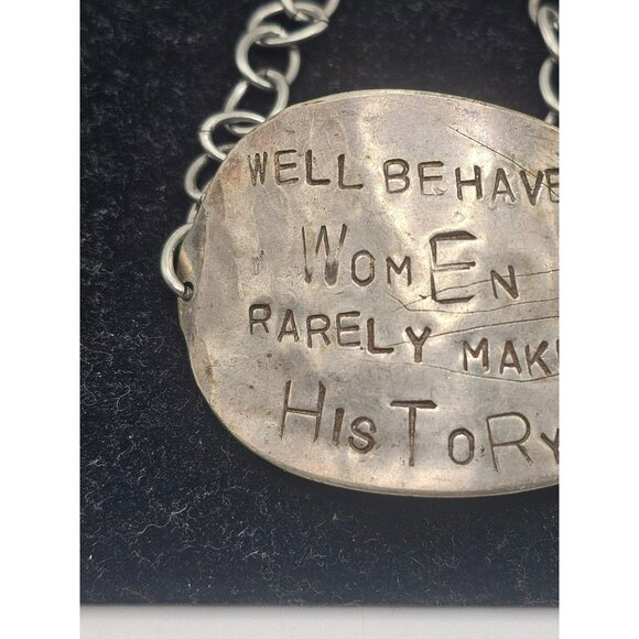 Handcrafted Silver Chain Bracelet With Inspirational Quote & Turquoise Stone Acc - Picture 6 of 10